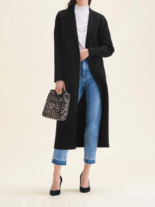 GALAXIE Long double-sided wool coat - Coats & Jackets - Maje.com