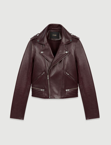120BASALTI Leather biker-style jacket - Coats & Jackets - Maje.com