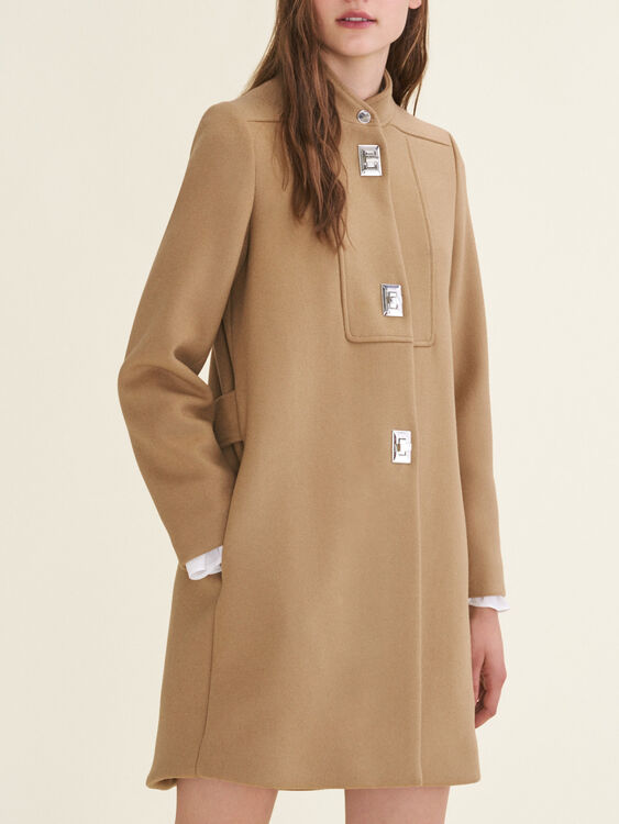 GODIVA Coat with decorative fastenings - Coats & Jackets - Maje.com