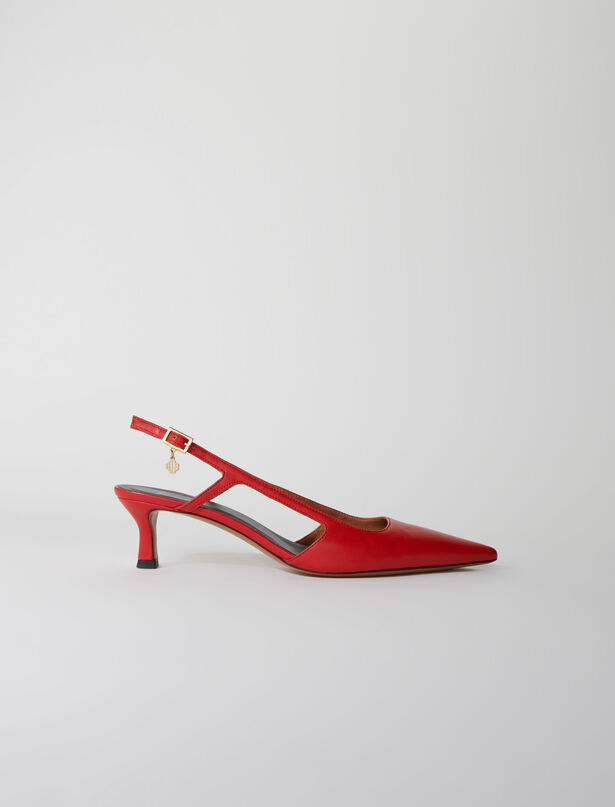 마쥬 Maje Leather court shoes,Red