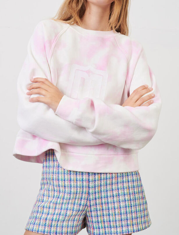 마쥬 Maje Tie-dye print sweatshirt,Pink