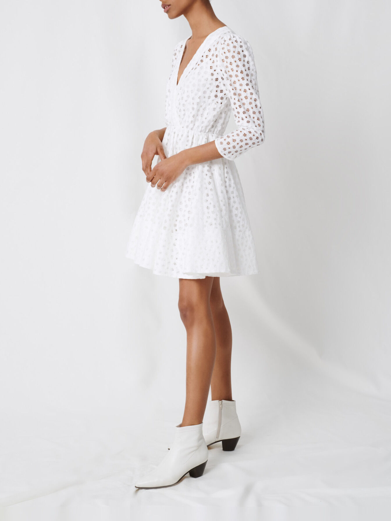 maje white lace dress