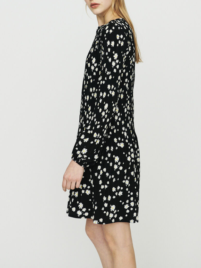 ROCKIZ Pleated dress with daisy print - Dresses - Maje.com