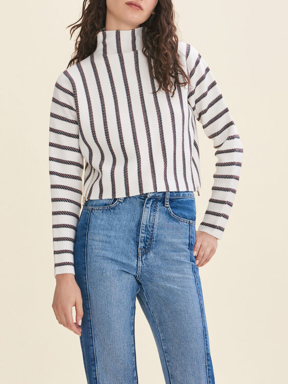 MATINA Cropped jumper in run-resistant knit - Sweaters - Maje.com