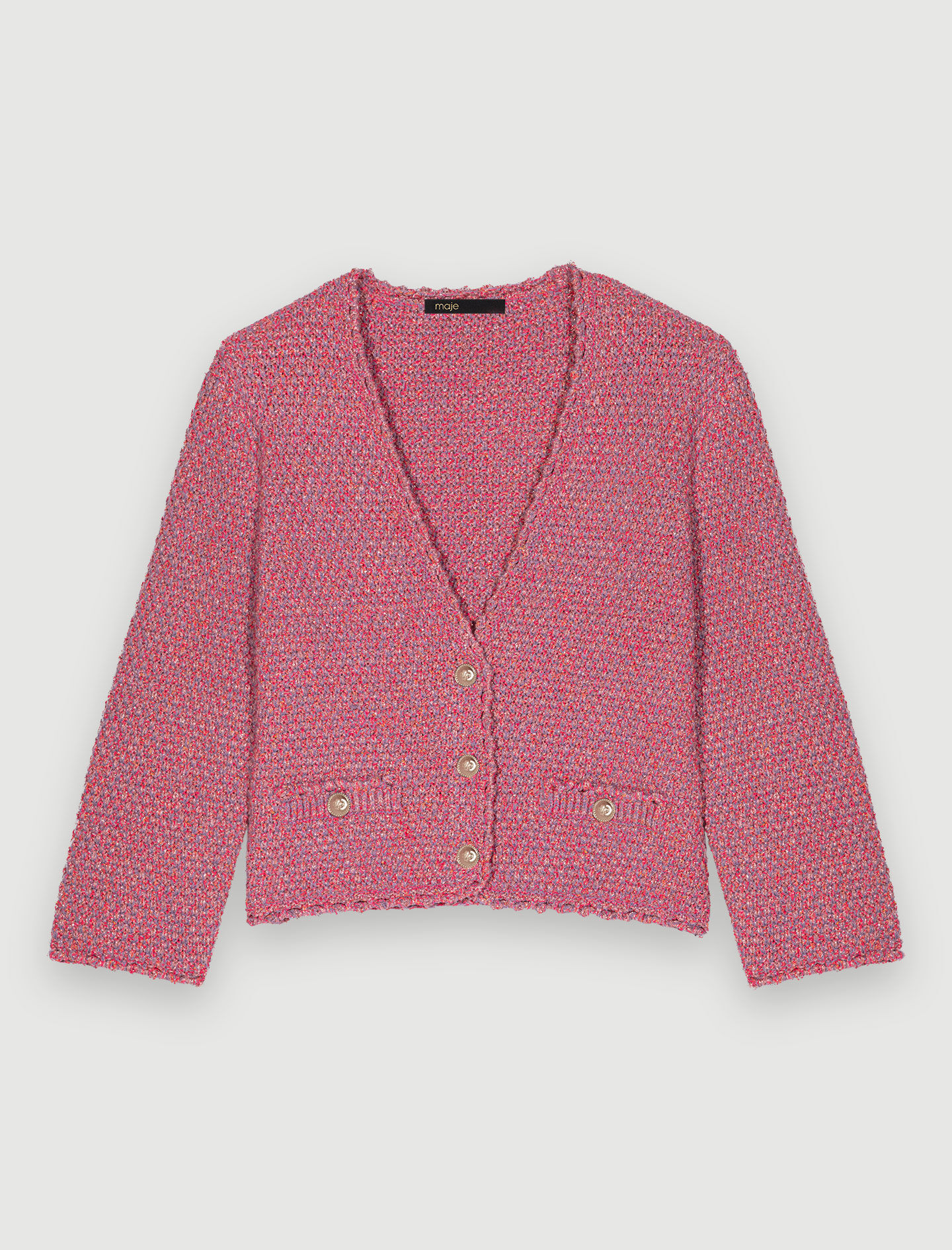 223MINIGRAM Tweed-effect knit cardigan - See All - Maje.com