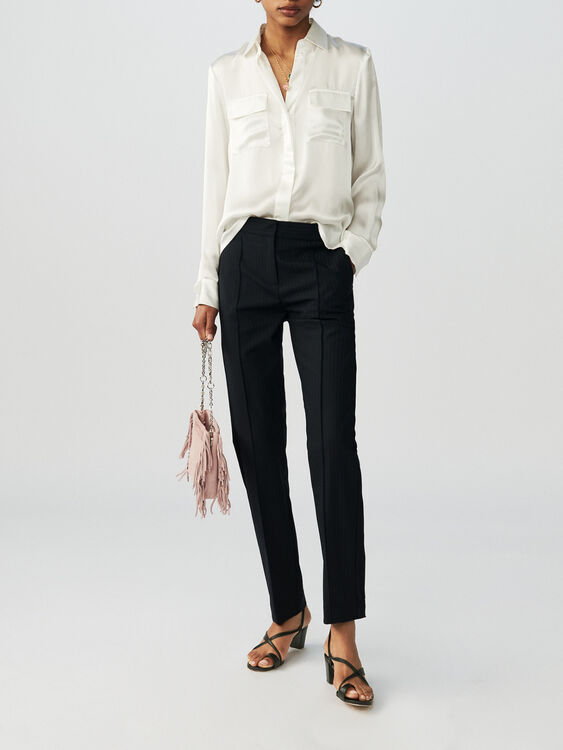 CECI Draped silk blouse - Tops & T-Shirts - Maje.com