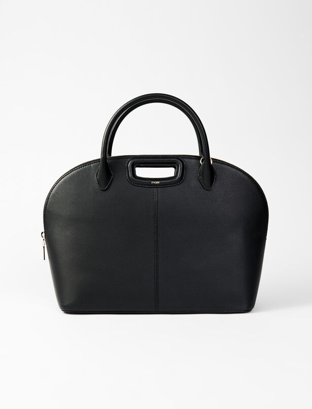 마쥬 Maje Large smooth leather handbag,Black