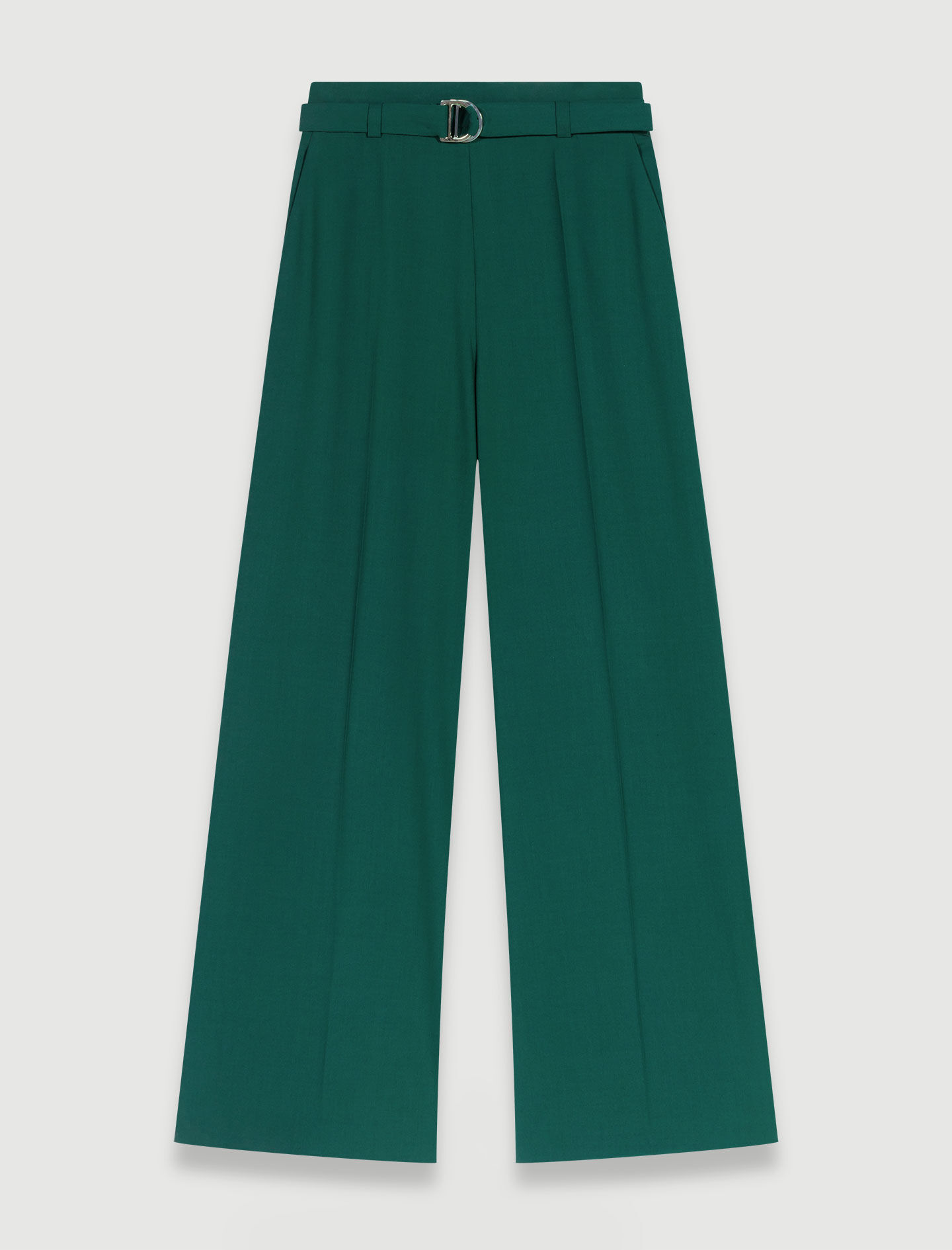 Dartmouth Green Textured Premium Wool-Blend Pant For Men