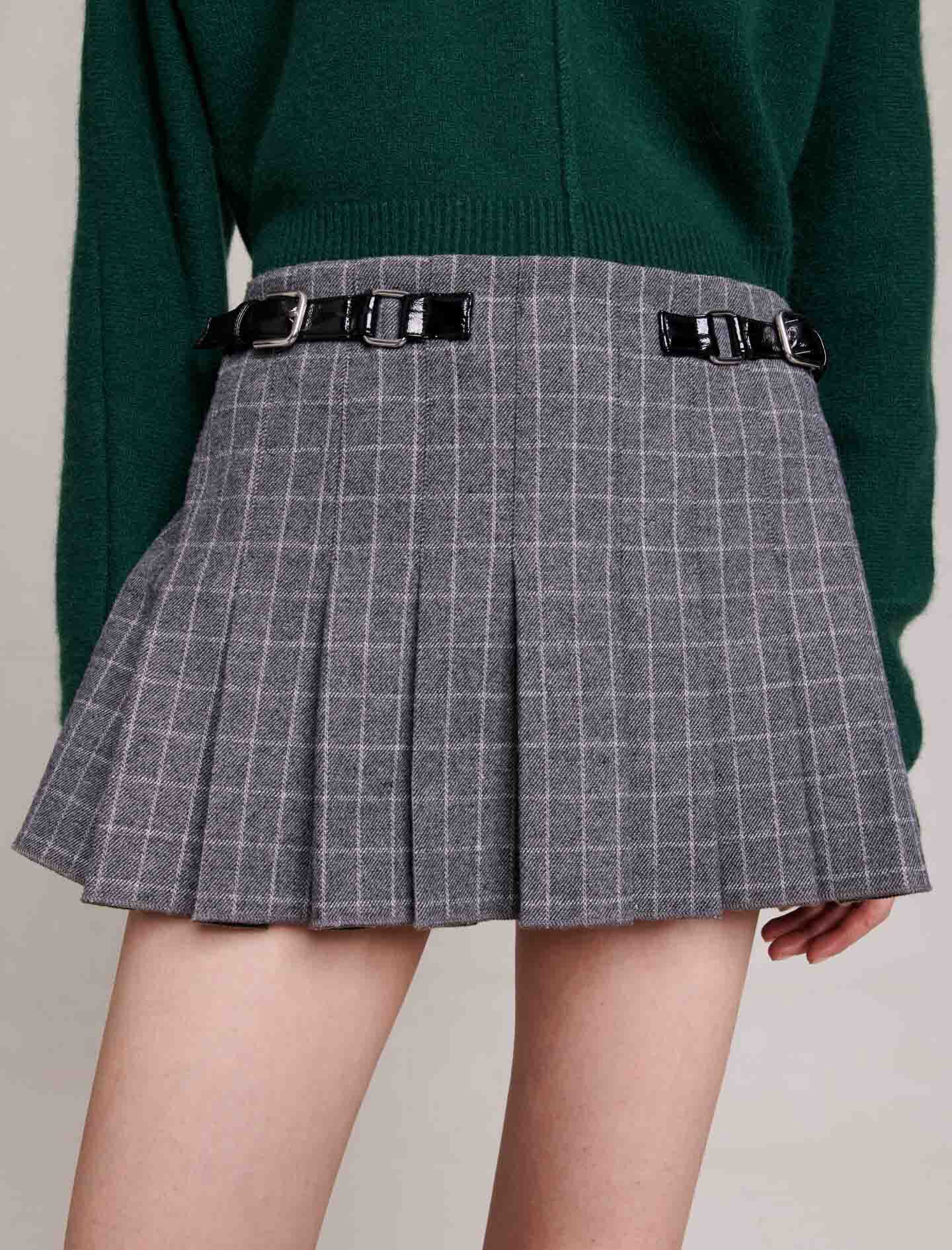 Storm Grey Linen Blend Mini Skirt - Women's A Line Skirts | Witchery