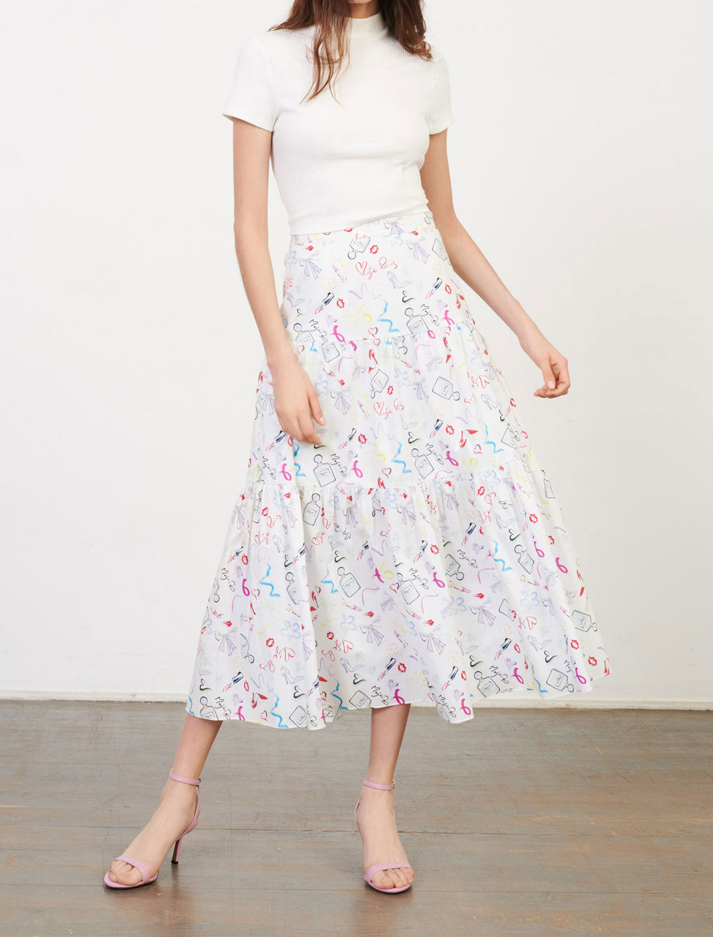 221JUPONA Printed cotton skirt - Skirts