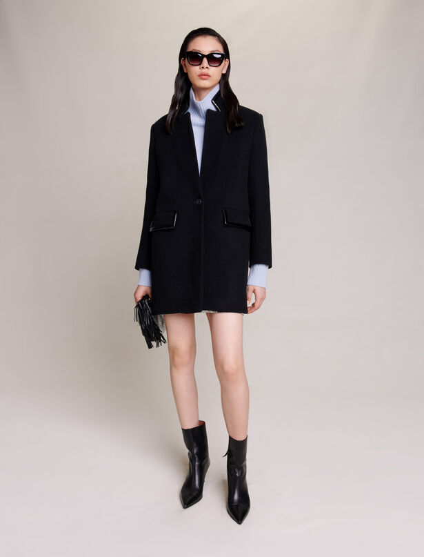 Maje Mid-length coat,Black