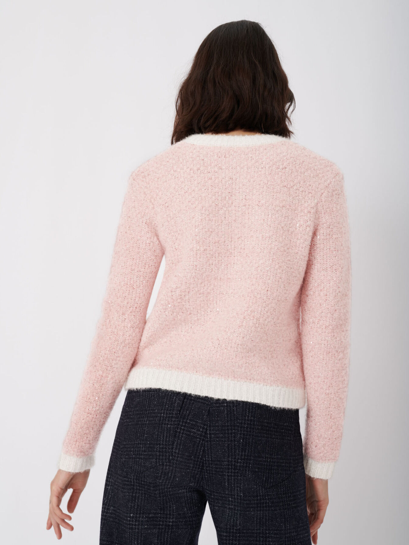 maje fancy lurex knit cardigan