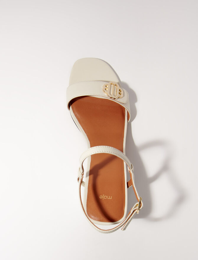 Two Strap Sandals - Gold Metallic Tumbled Leather