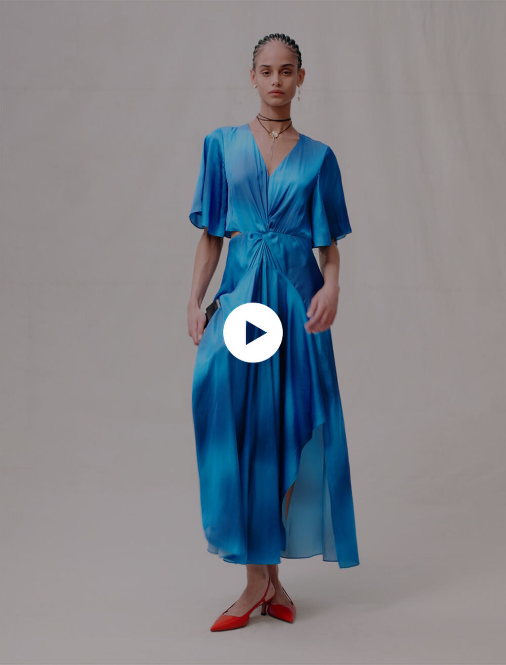 123RENILINA Satin-look maxi dress - Dresses - Maje.com