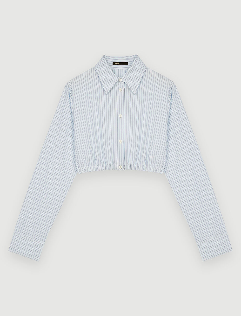122CIRISA Striped poplin cropped shirt - Tops & Shirts - Maje.com