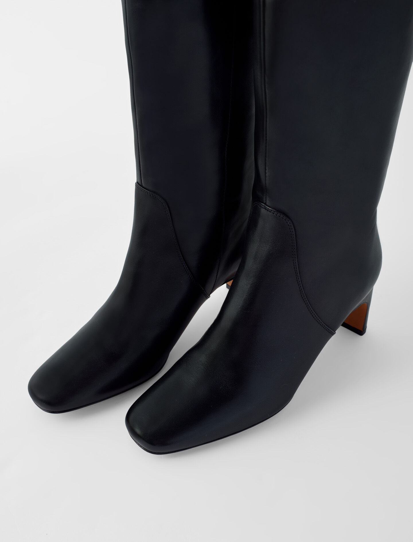 120FELICIE Leather mid heel boots 
