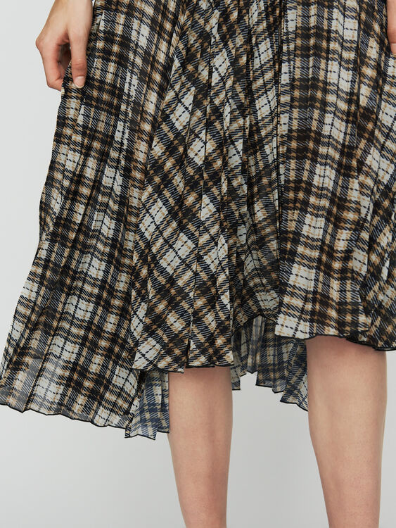 JUNGO Pleated plaid asymmetric skirt - Skirts & Shorts - Maje.com