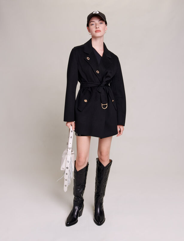 마쥬 Maje Tweed coat,Black