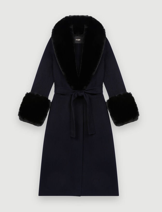 122GALAXYRA Double-faced faux fur coat - Coats - Maje.com