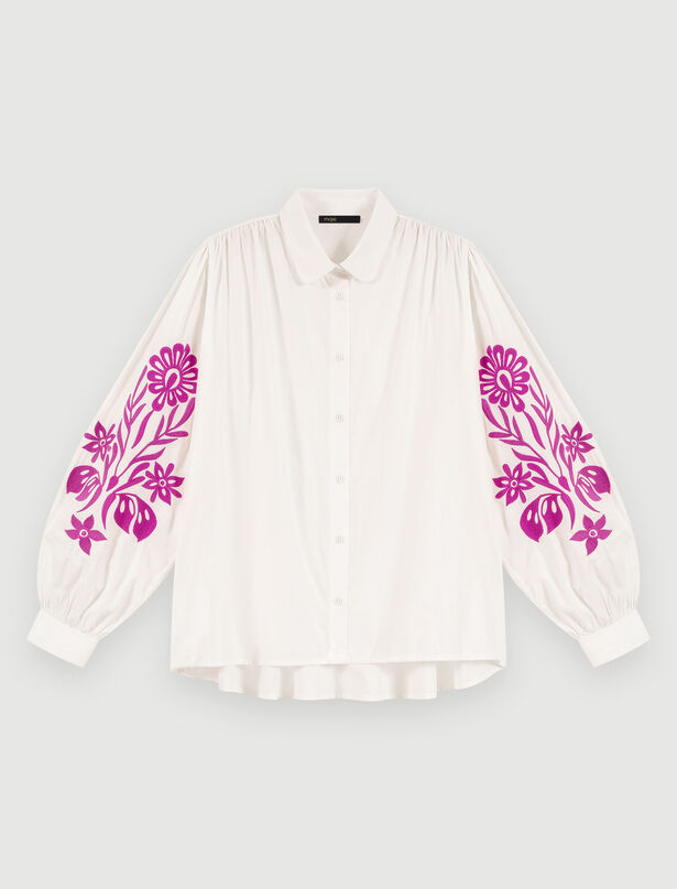 마쥬 셔츠 Maje Embroidered shirt,White