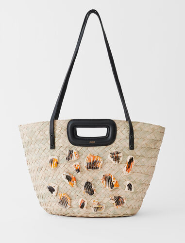 Maje Woven basket with ceramic details. 1