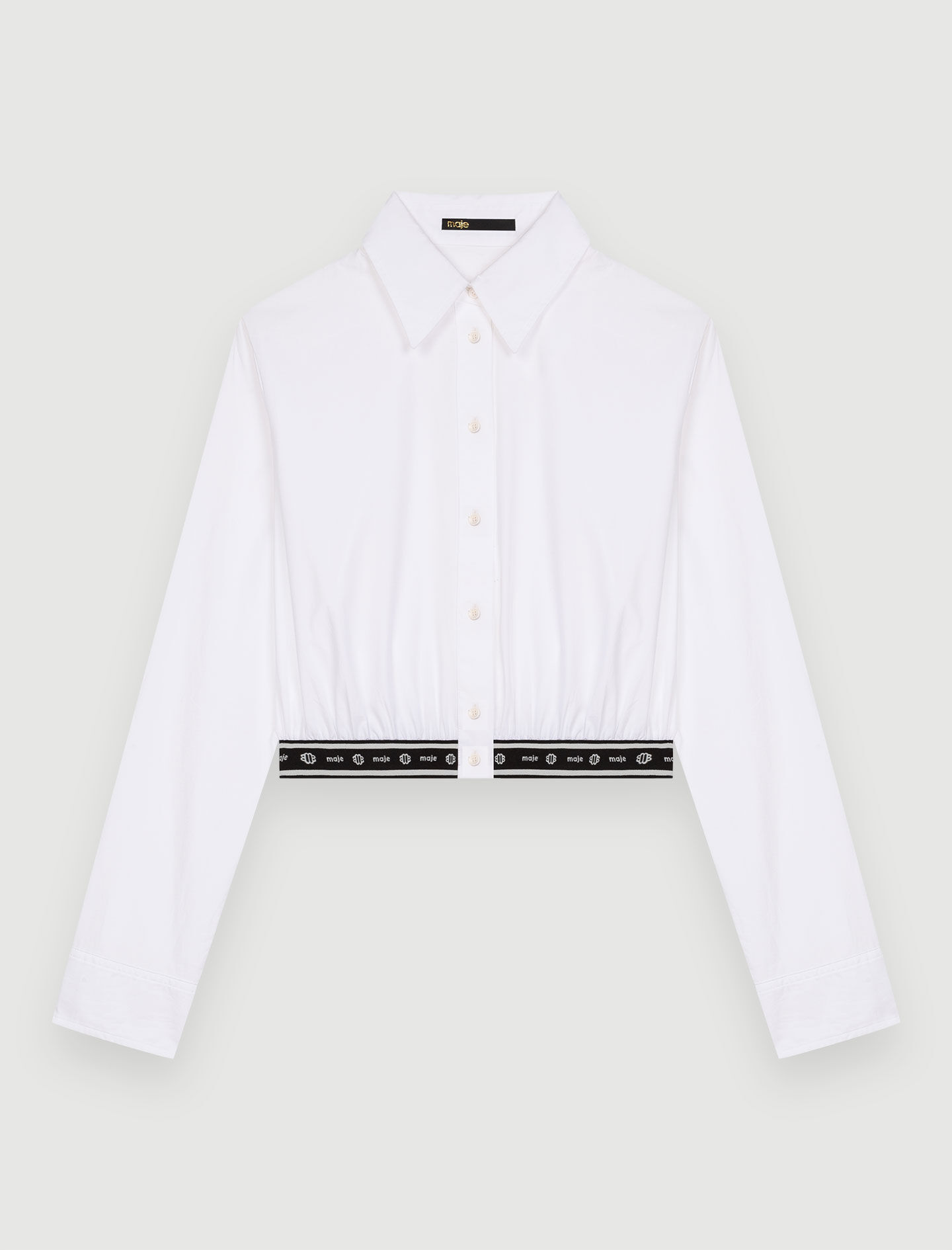122CILAS Cropped cotton poplin shirt - Tops & Shirts - Maje.com