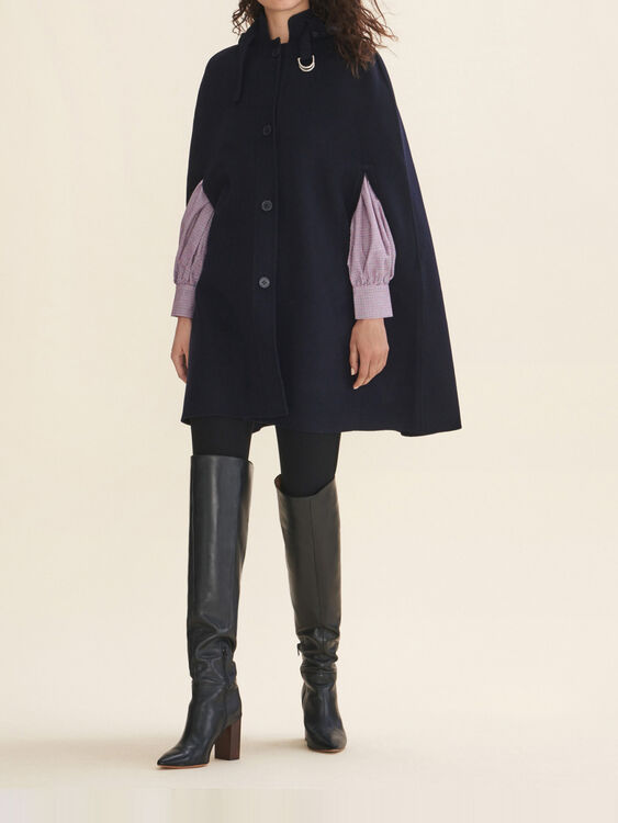 GISELE Double-sided wool cape - Coats & Jackets - Maje.com