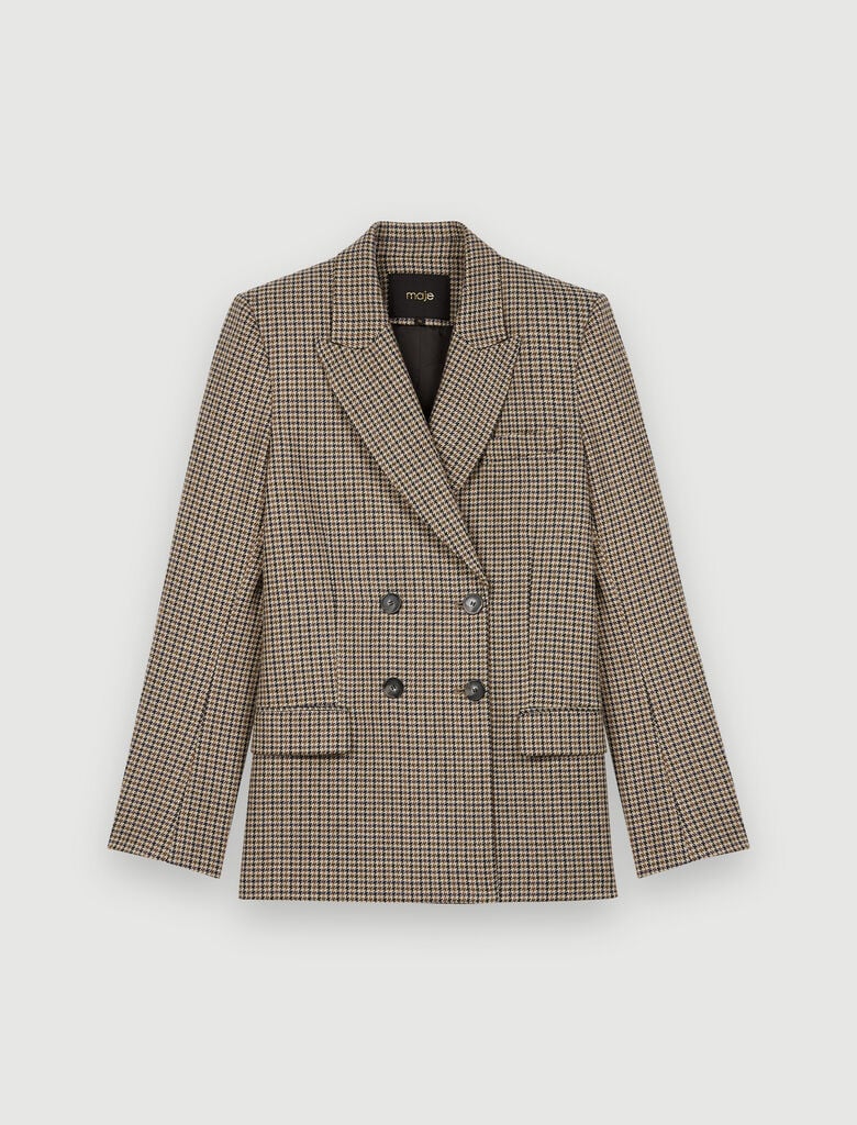120VELING Checked suit jacket - Coats & Jackets - Maje.com