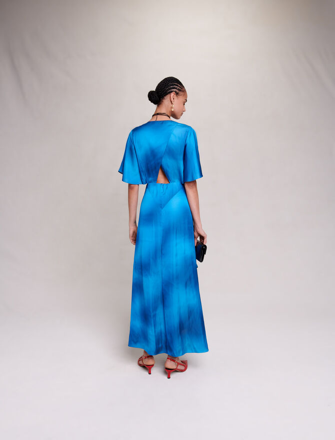 123REVILLY Pleated satin maxi dress - Dresses - Maje.com