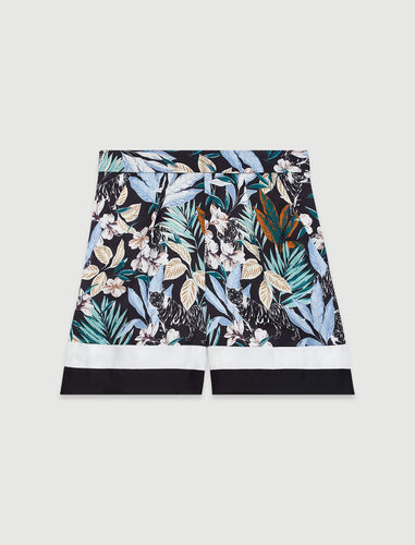 Maje High-waisted floral print shorts. 1
