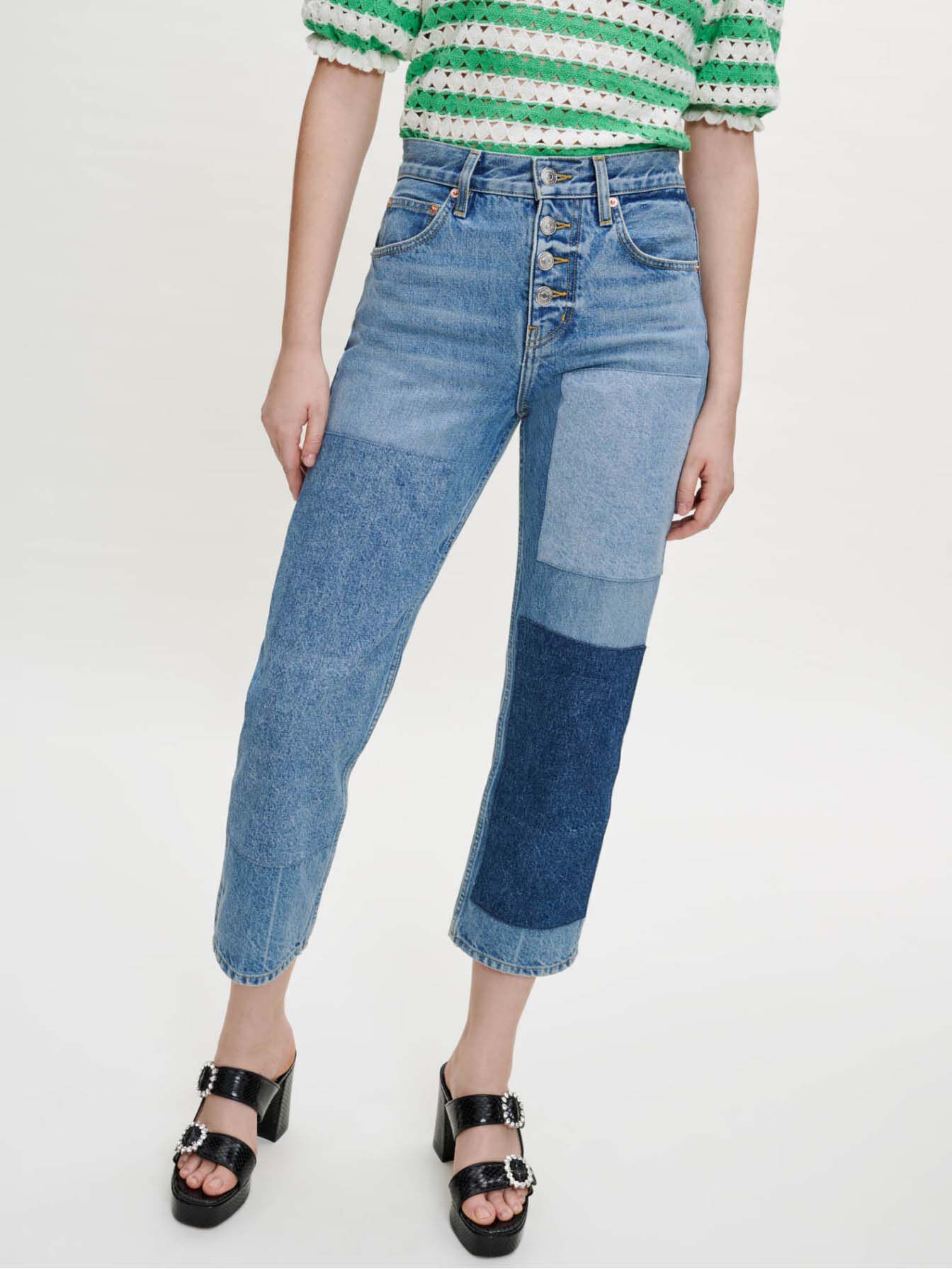 222PATCHOU Denim jeans with patches - Flash Sale - Maje.com