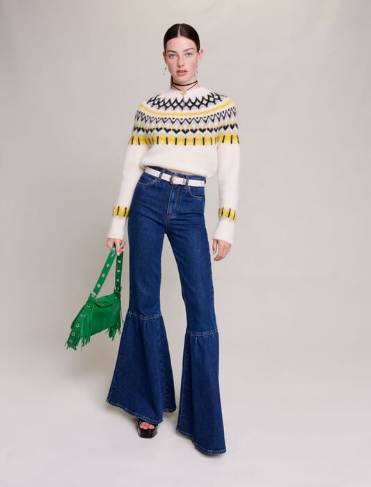 223PRANY Embroidered flared jeans - Trousers & Jeans - Maje.com