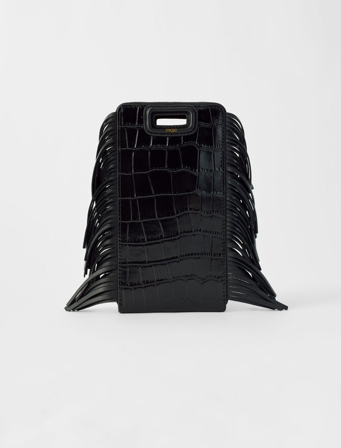 Maje Embossed Croc-effect Leather Bag