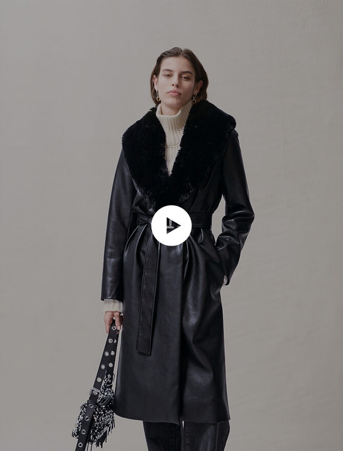 123GALAXYTA Long leather-effect coat - Coats