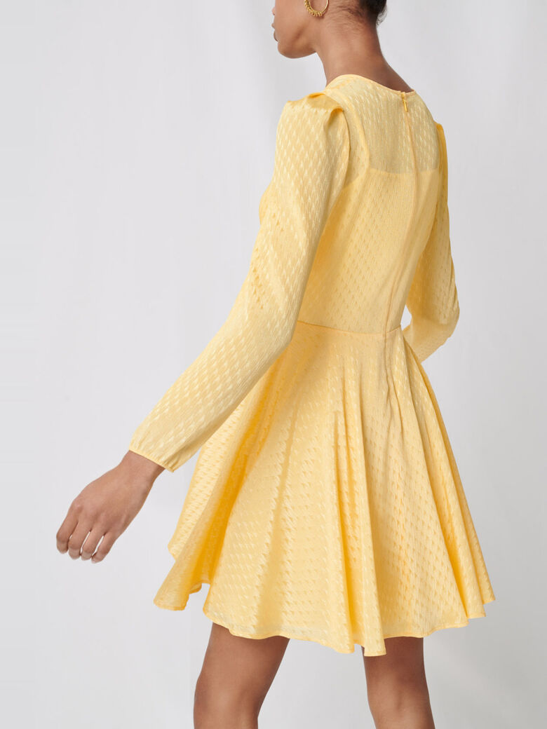 Yellow jacquard skater dress : Dresses color Yellow