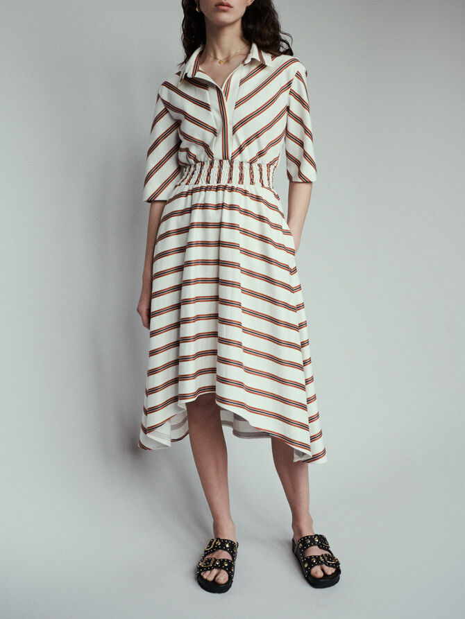 Long striped shirt dress - Dresses - MAJE