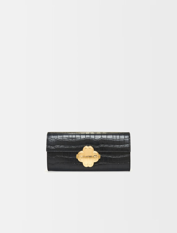 Croc-effect embossed leather bag - Mini Bags - MAJE