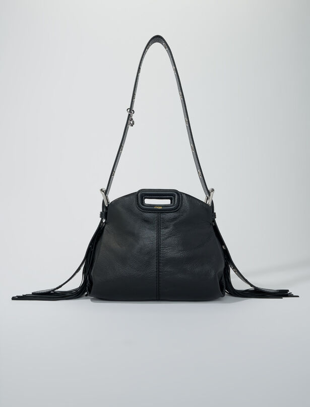Maje Miss M mini bag in cracked leather,Black