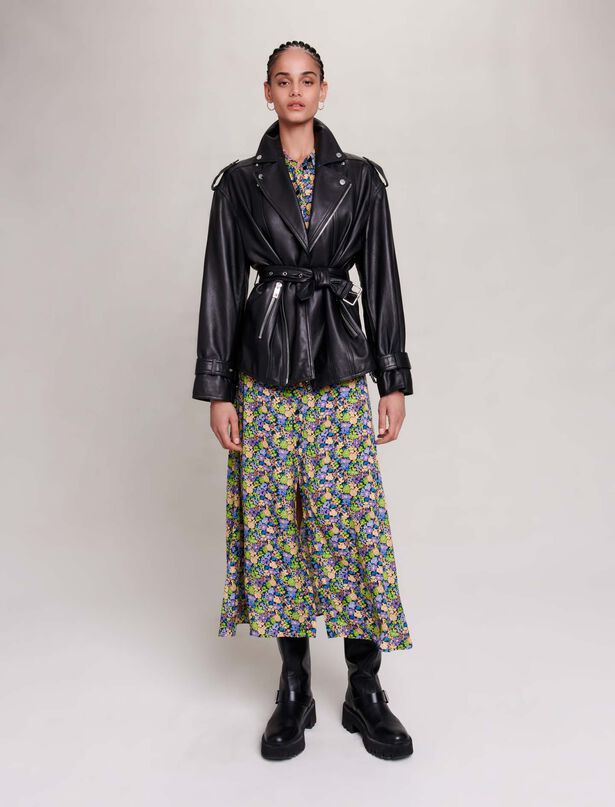 Women\'s Leather Jackets - | Elegant Maje Trendy 