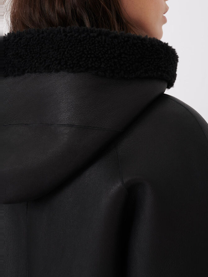 120GREEN Reversible hooded coat in Offline_Manteaux shearling 