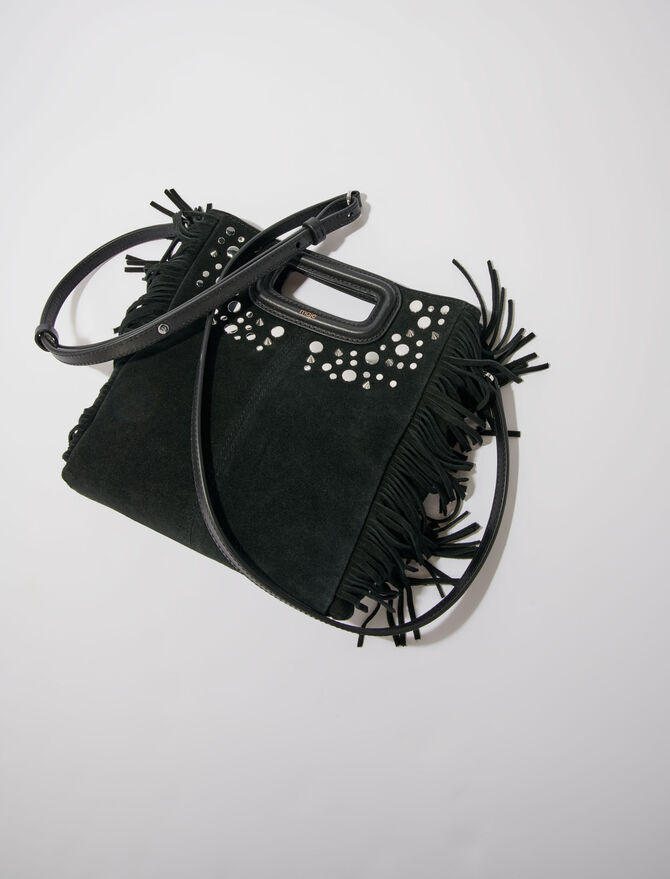 Black Fringed Leather Crossbody Clutch – maeree