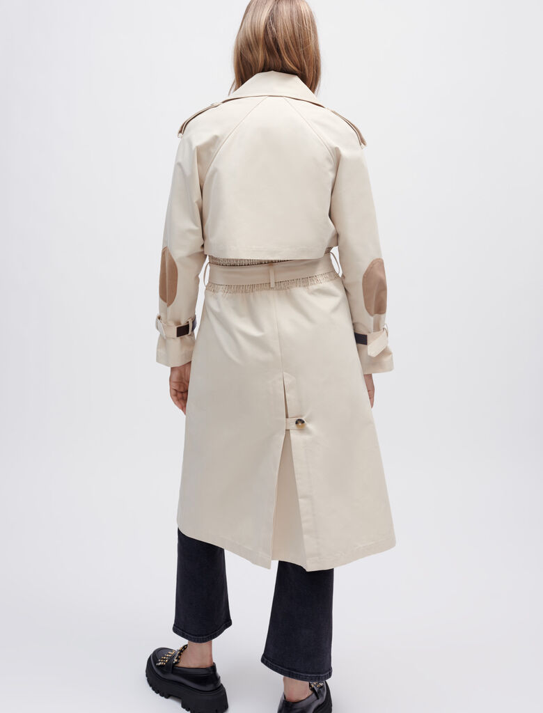 122GARY Trench coat with smocking at the back - Coats & Jackets - Maje.com
