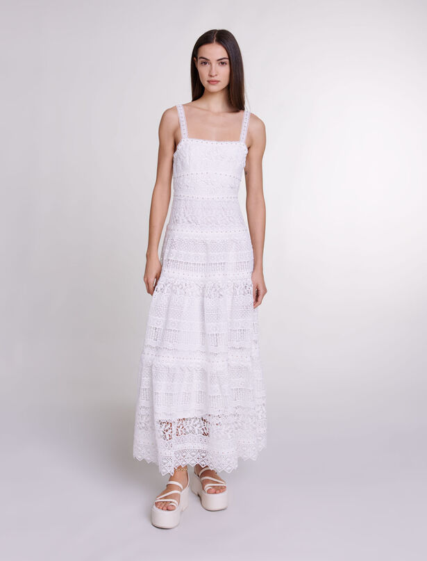 마쥬 Maje Crochet-knit maxi dress,White