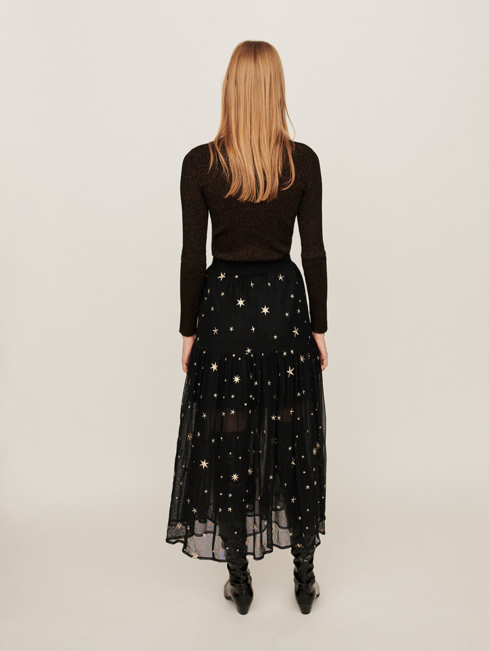 119JISTAR Star-embroidered tulle skirt - Skirts & Shorts - Maje.com