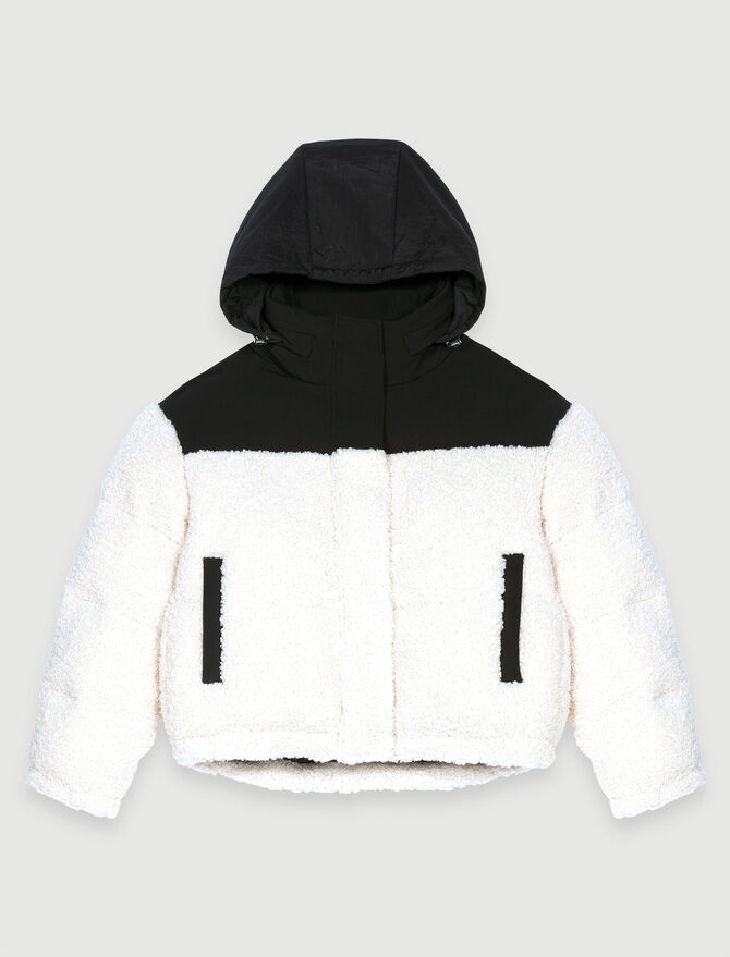 FAUX SHEARLING QUILTED ANORAK - Ecru