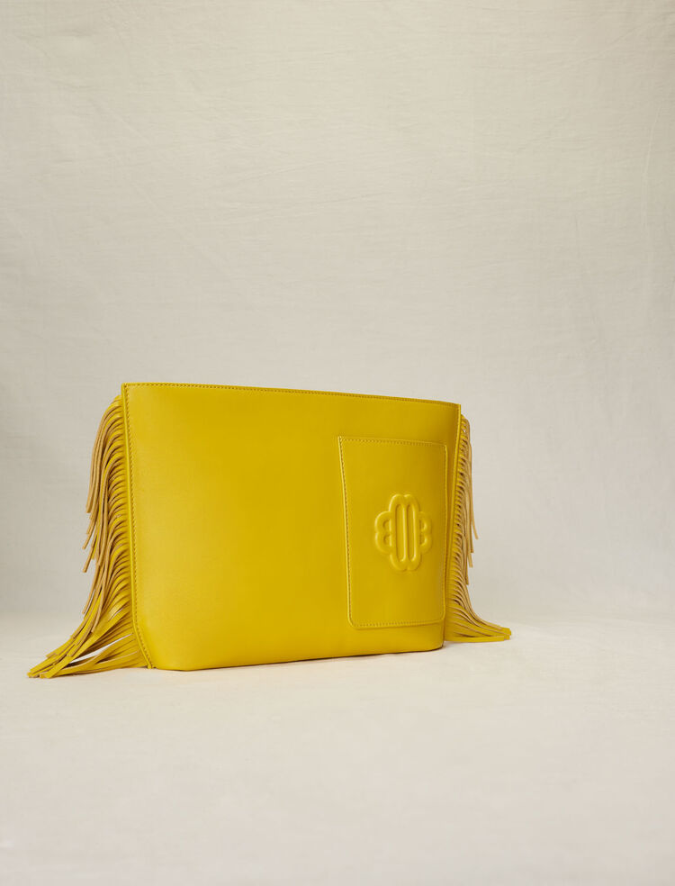 223CLOVERBLOOMKNIT Embroidered tweed bag - Medium Bags - Maje.com