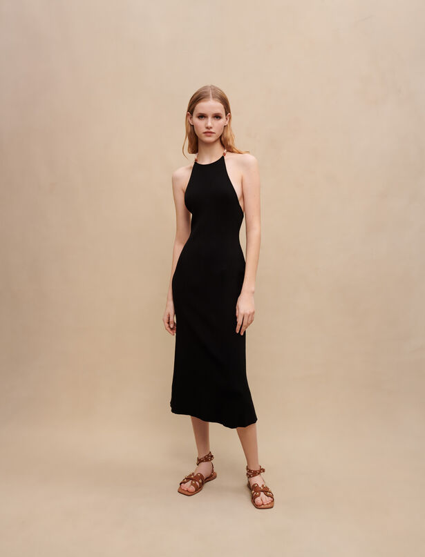 Maje Long dress with chain detail