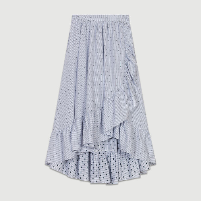 JOHNO Long striped skirt with ruffles - Skirts & Shorts - Maje.com