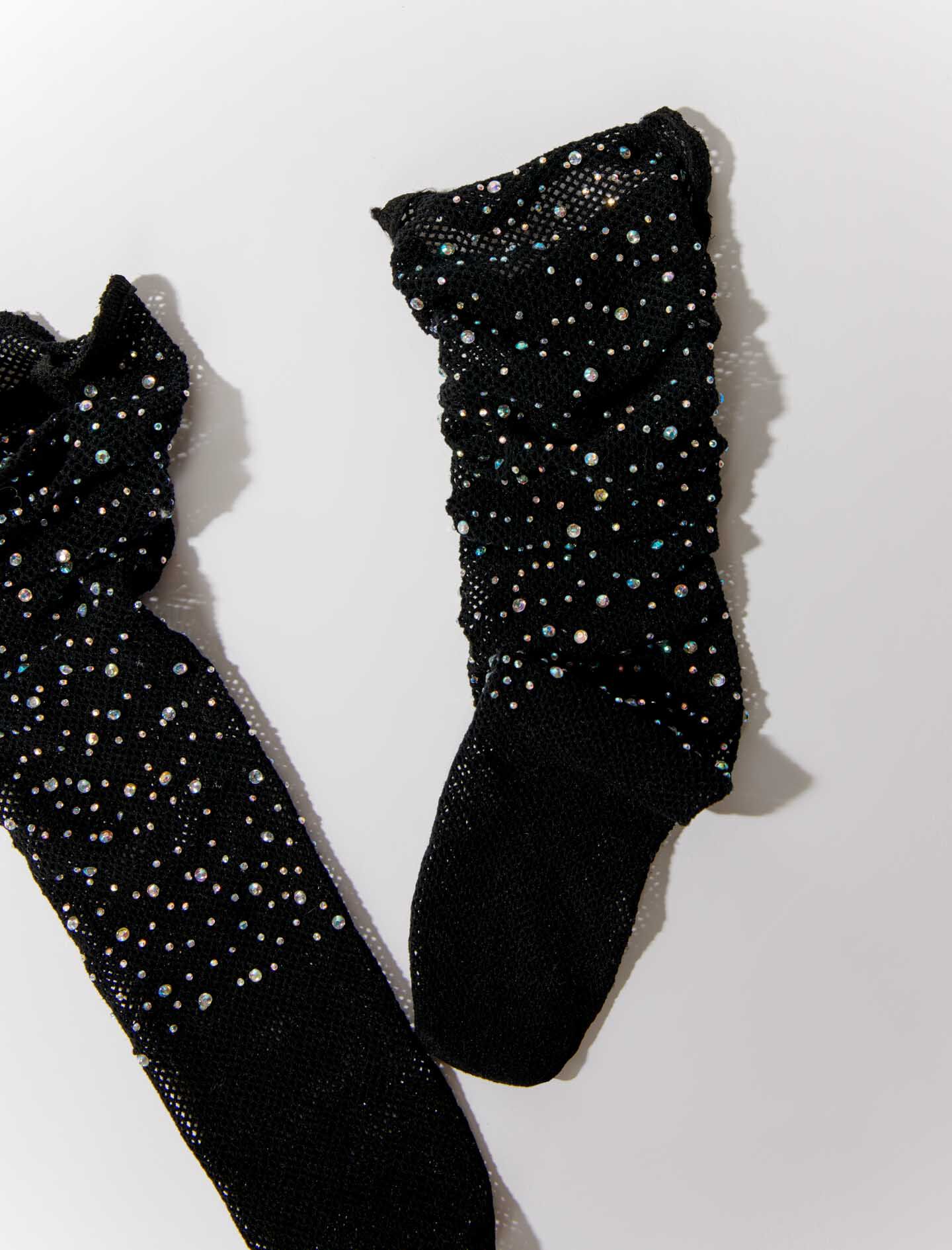 Sequins Mesh Socks Comfy Breathable Sheer Lace Socks Women's - Temu