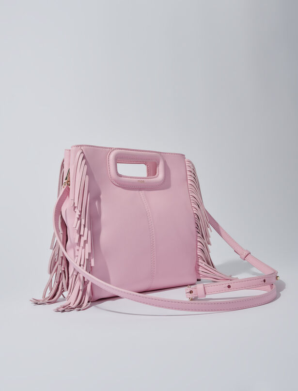 마쥬 Maje M bag in smooth leather,Pale Pink